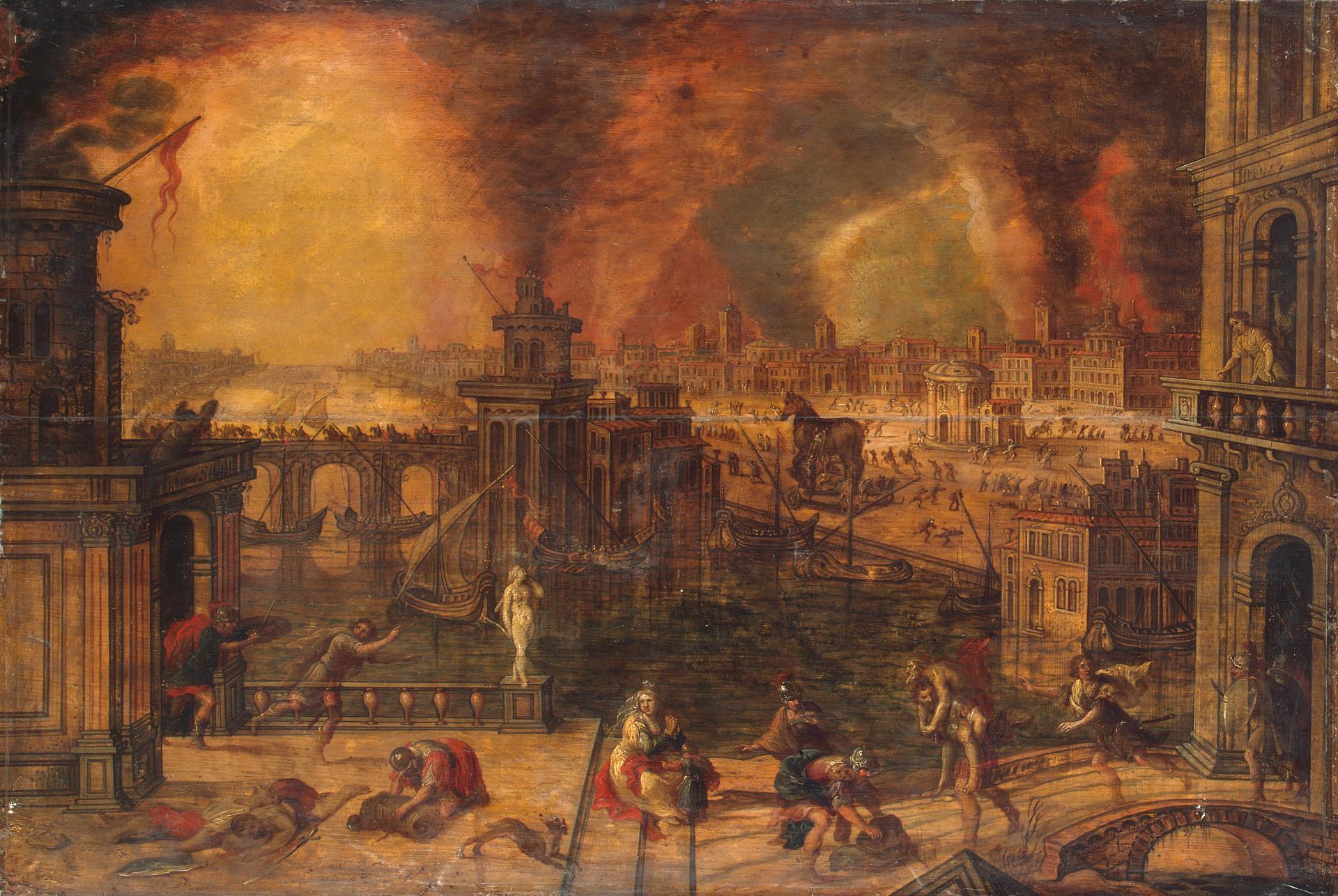 Kerstiaen de Keuninck’s ‘Fire of Troy’ (late 16th century), from the Hermitage Museum