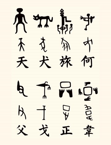 Old Chinese characters compared with later forms